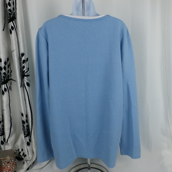Cottage Street Blue Long Sleeve Tunic Faux Layered - Picture 3 of 3